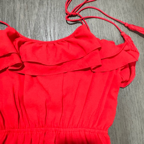 Red Ruffled strapped Dress - Picture 5 of 5